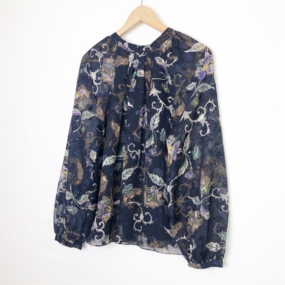 Current Air navy blue floral, print blouse - Picture 3 of 9